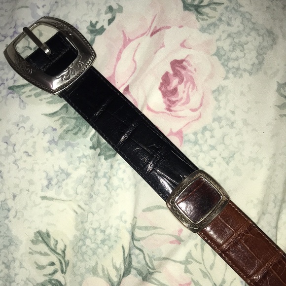 Brighton Belt Unique Two Tone Framed Leather M - Picture 14 of 16